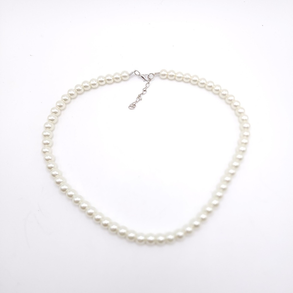 Classic Ivory Faux‎ Pearl Necklace 19in
